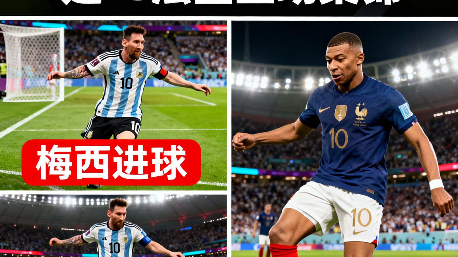 2026世界杯小组赛阿根廷vs法国全场集锦，包含梅西和姆巴佩进球片段